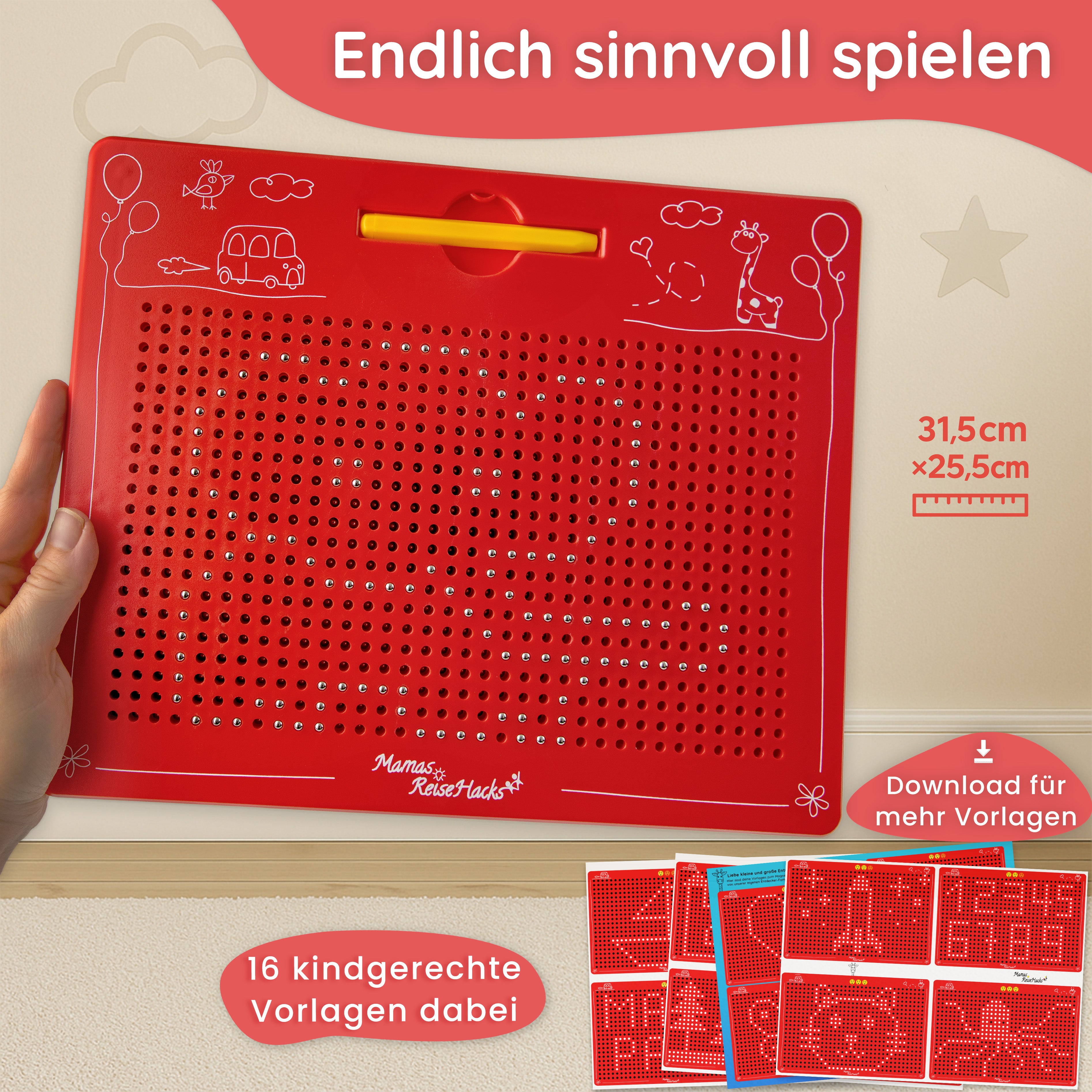 Magnetische Zeichentafel XL: Beschäftigung für Auto & Zuhause – Großes Magnetspiel für kreativen Malspaß