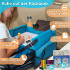 Kinder Reisetisch – Stabiles Knietablett für Auto & Flugzeug mit Tablet-Halterung & Spielvorlagen