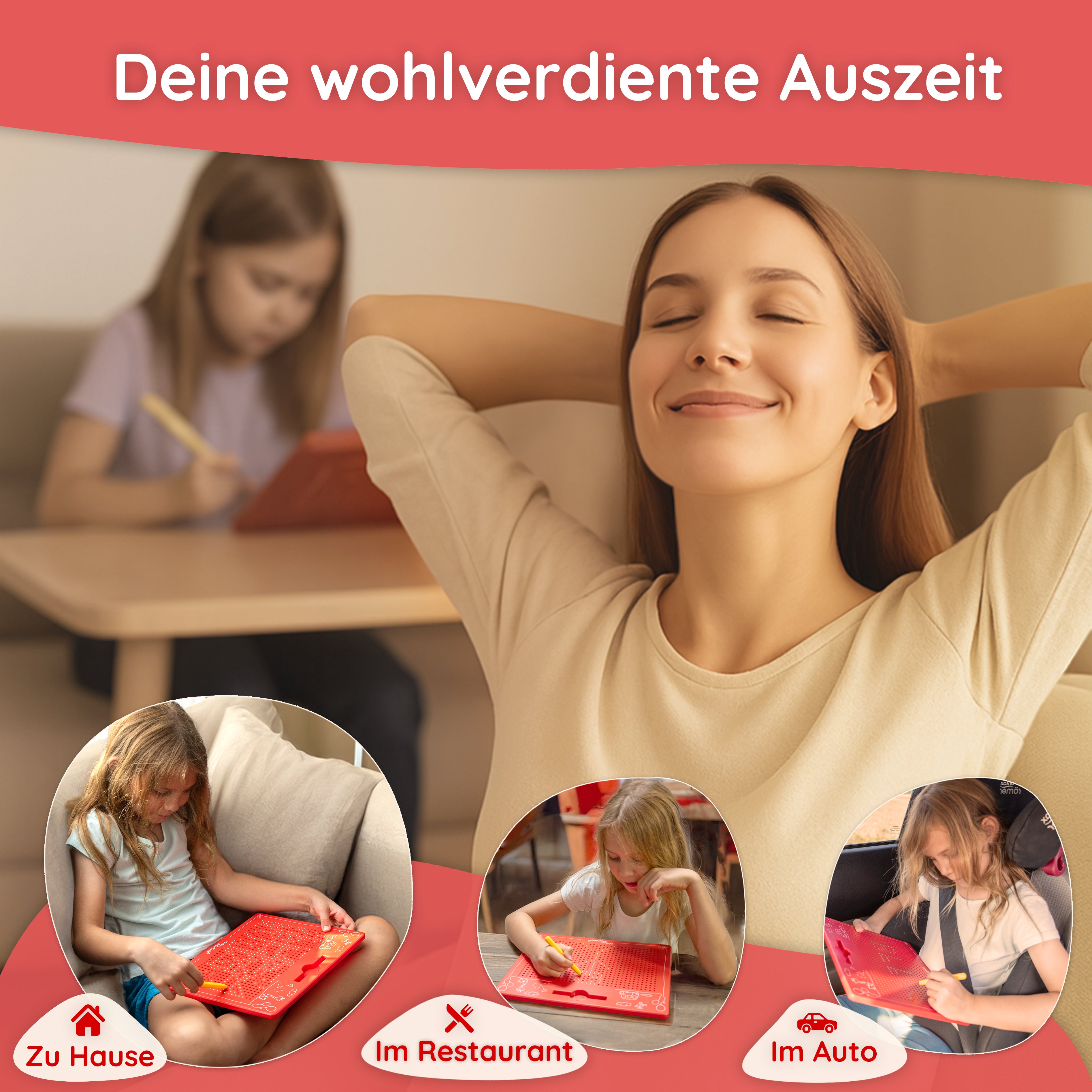 Magnetische Zeichentafel XL: Beschäftigung für Auto & Zuhause – Großes Magnetspiel für kreativen Malspaß