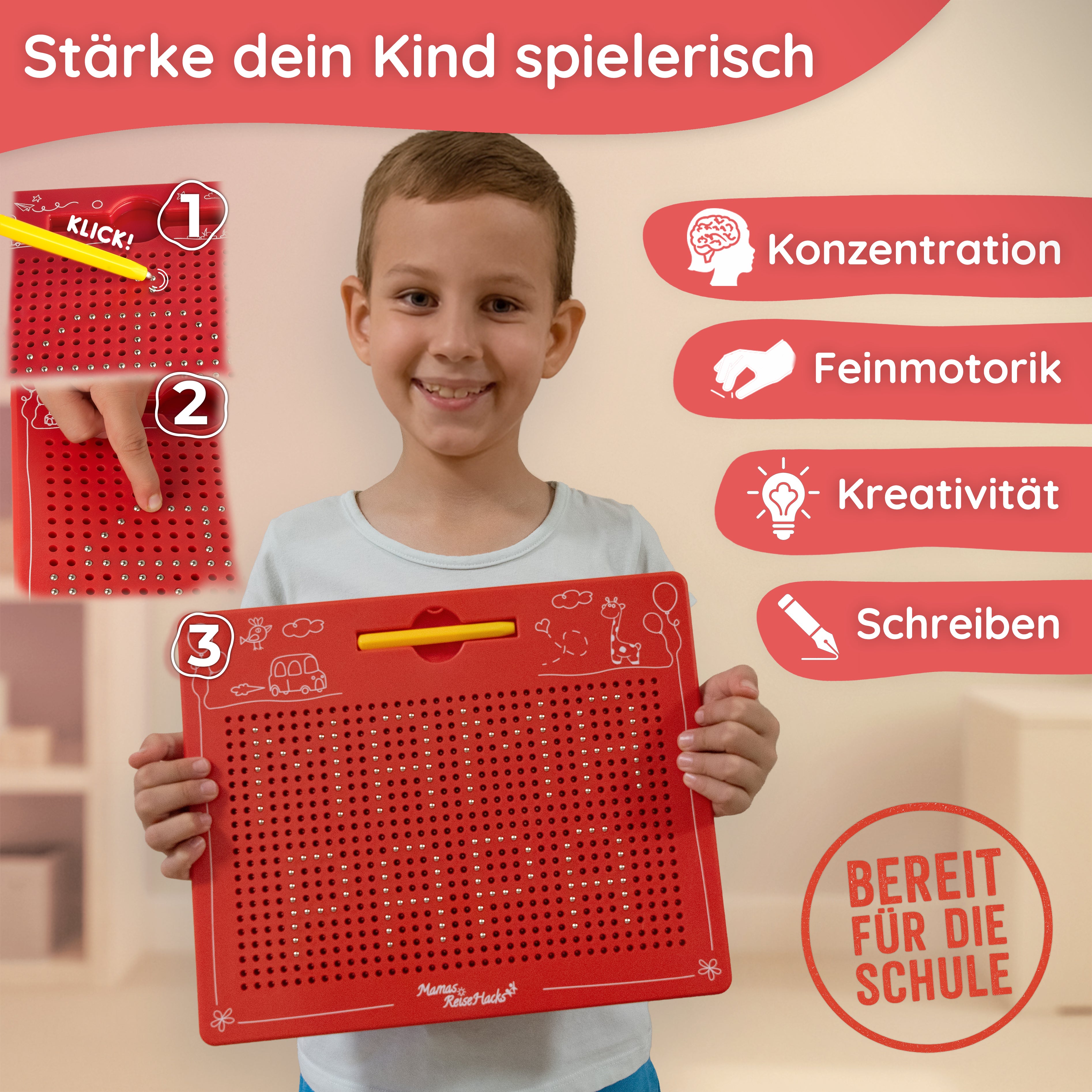 Magnetische Zeichentafel XL: Beschäftigung für Auto & Zuhause – Großes Magnetspiel für kreativen Malspaß