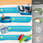 Kinder Reisetisch – Stabiles Knietablett für Auto & Flugzeug mit Tablet-Halterung & Spielvorlagen