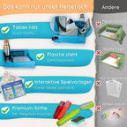 Kinder Reisetisch – Stabiles Knietablett für Auto & Flugzeug mit Tablet-Halterung & Spielvorlagen
