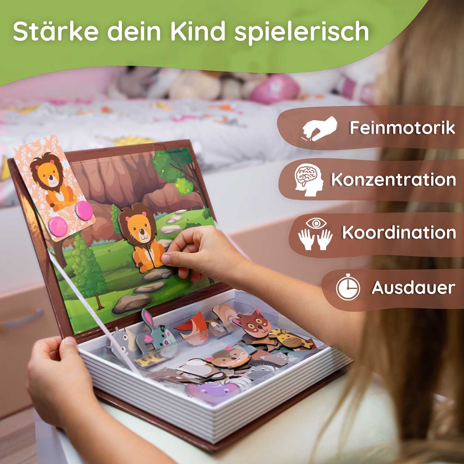 Kreatives Tiere Magnetpuzzle: Vielseitige Magnetspielbox zur Beschäftigung in Auto & Restaurant