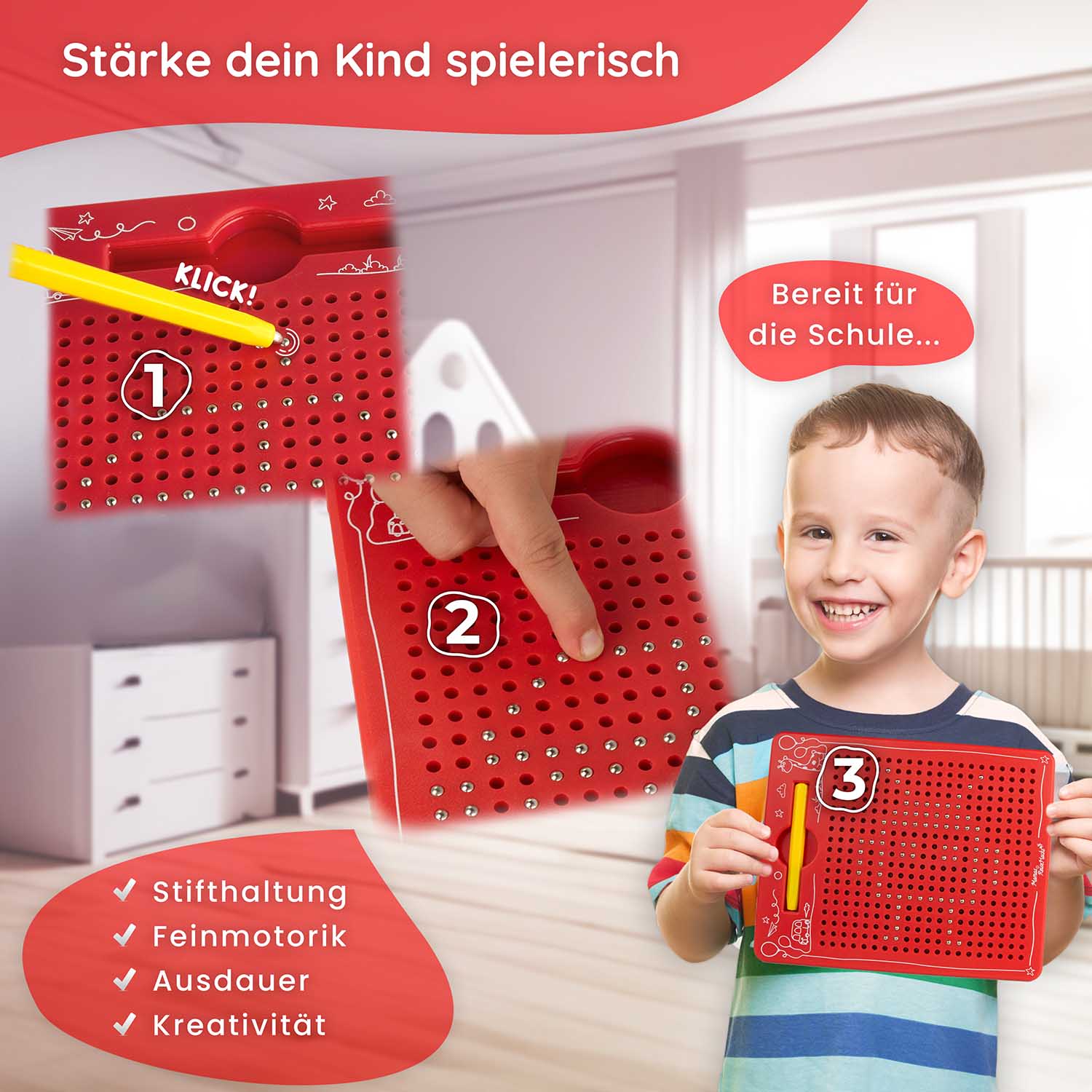 Magnetische Zeichentafel: Kreative Beschäftigung in Auto & Flugzeug – Magnetspiel als ideales Reisespiel