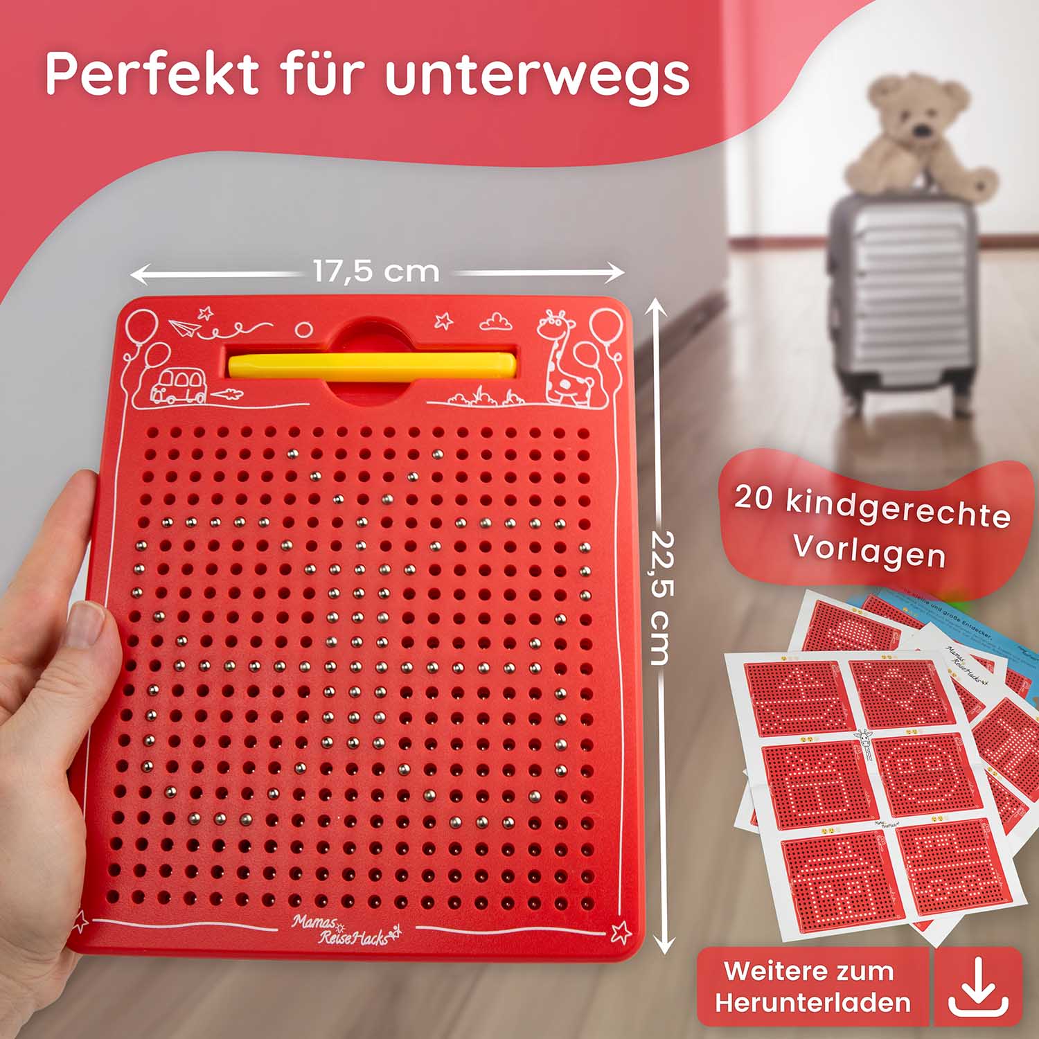 Magnetische Zeichentafel: Kreative Beschäftigung in Auto & Flugzeug – Magnetspiel als ideales Reisespiel