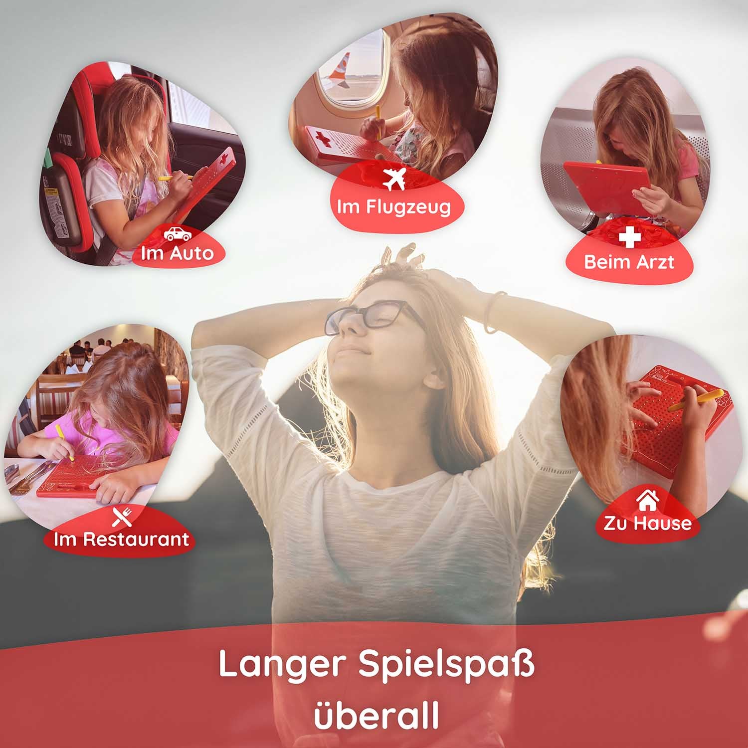 Magnetische Zeichentafel: Kreative Beschäftigung in Auto & Flugzeug – Magnetspiel als ideales Reisespiel